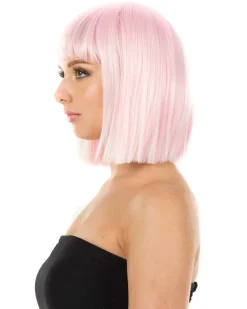 * Fashion Deluxe Pastel Pink Bob Wig Cheap
