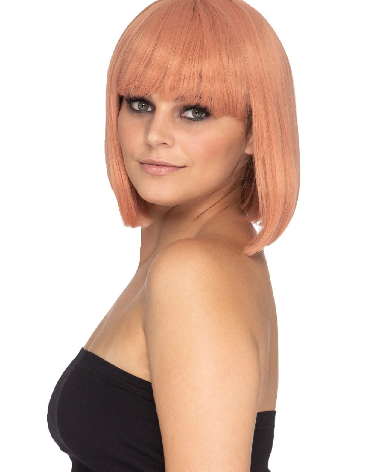 * Fashion Deluxe Peaches And Cream Pink Bob Wig Cheap