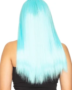 * Fashion Deluxe Soft Teal Long Wig Fashion