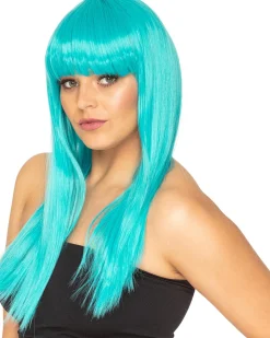 * Fashion Deluxe True Teal Long Wig Cheap