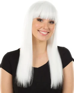 * Fashion Deluxe White Long Wig Hot