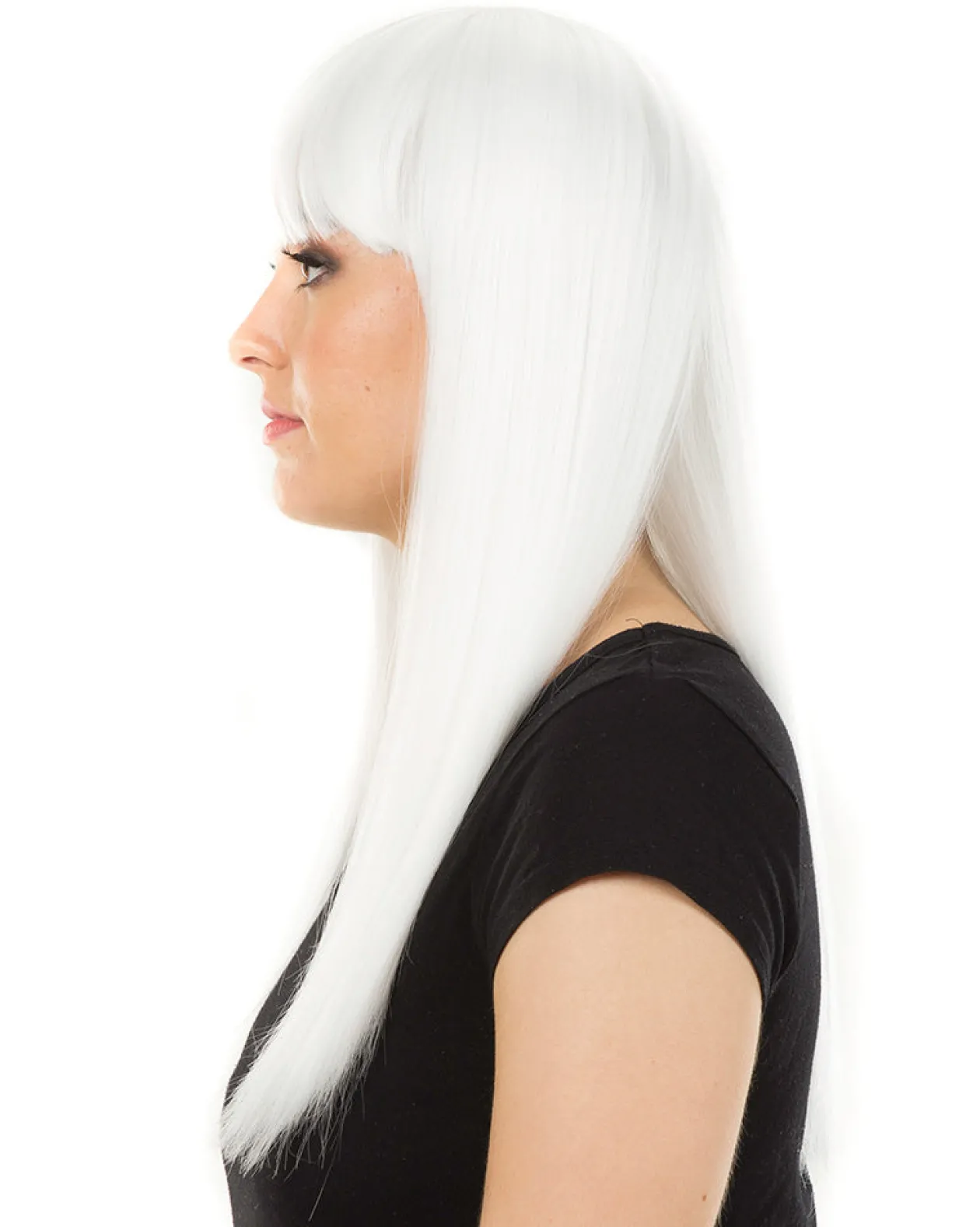 * Fashion Deluxe White Long Wig Hot
