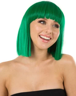 * Fashion Emerald Green Bob Deluxe Wig Flash Sale