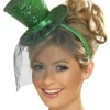 Smiffys Fever Green Mini Top Hat On Headband Flash Sale