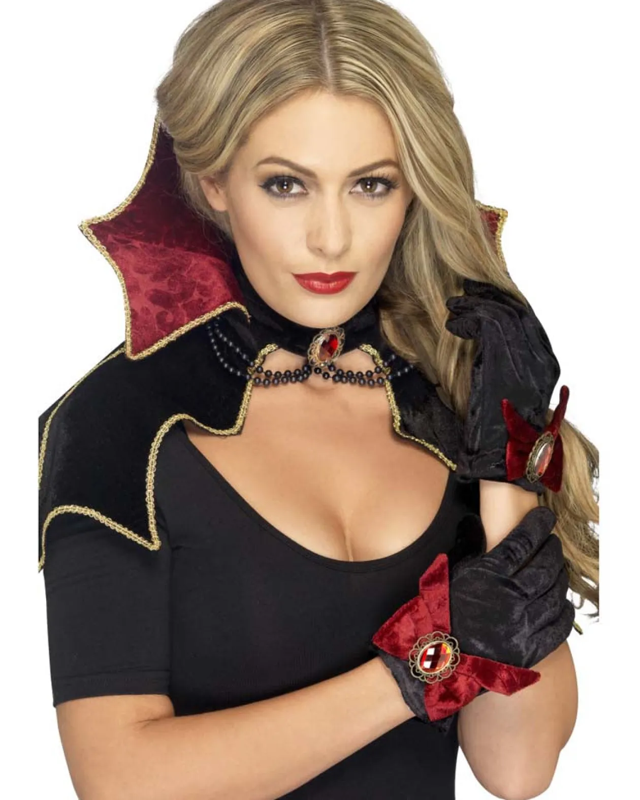 Smiffys Fever Vampire Cape And Gloves Set Fashion