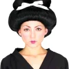 Rubies Geisha Girl Black Wig With Pale Pink Bow Flash Sale