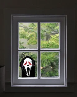 Fun World Ghost Face Light Up Window Peeper 30Cm New