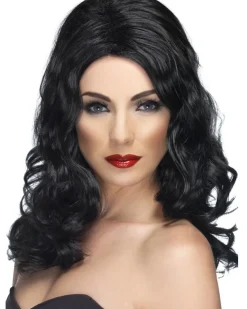 Smiffys Glamorous Wavy Long Black Wig Cheap