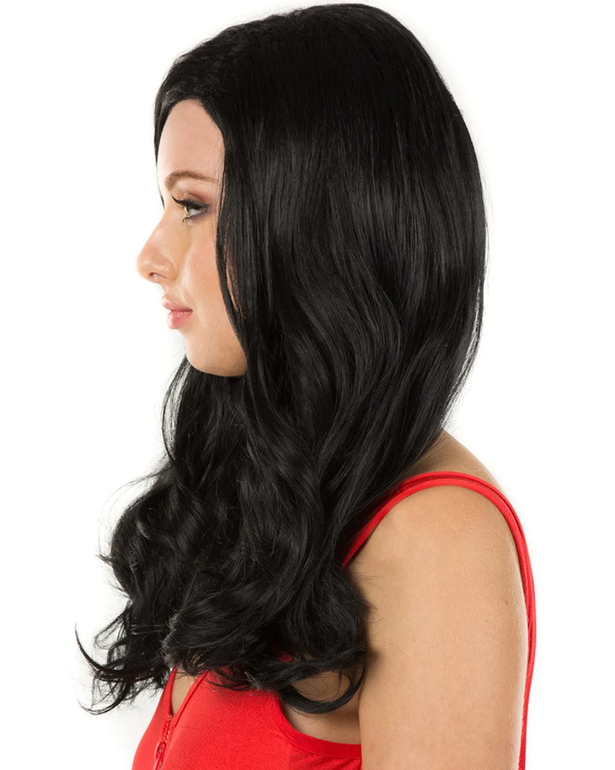 * Glamour Deluxe Black Long Wavy Wig Sale