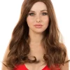 * Glamour Deluxe Brown Long Wavy Wig Cheap