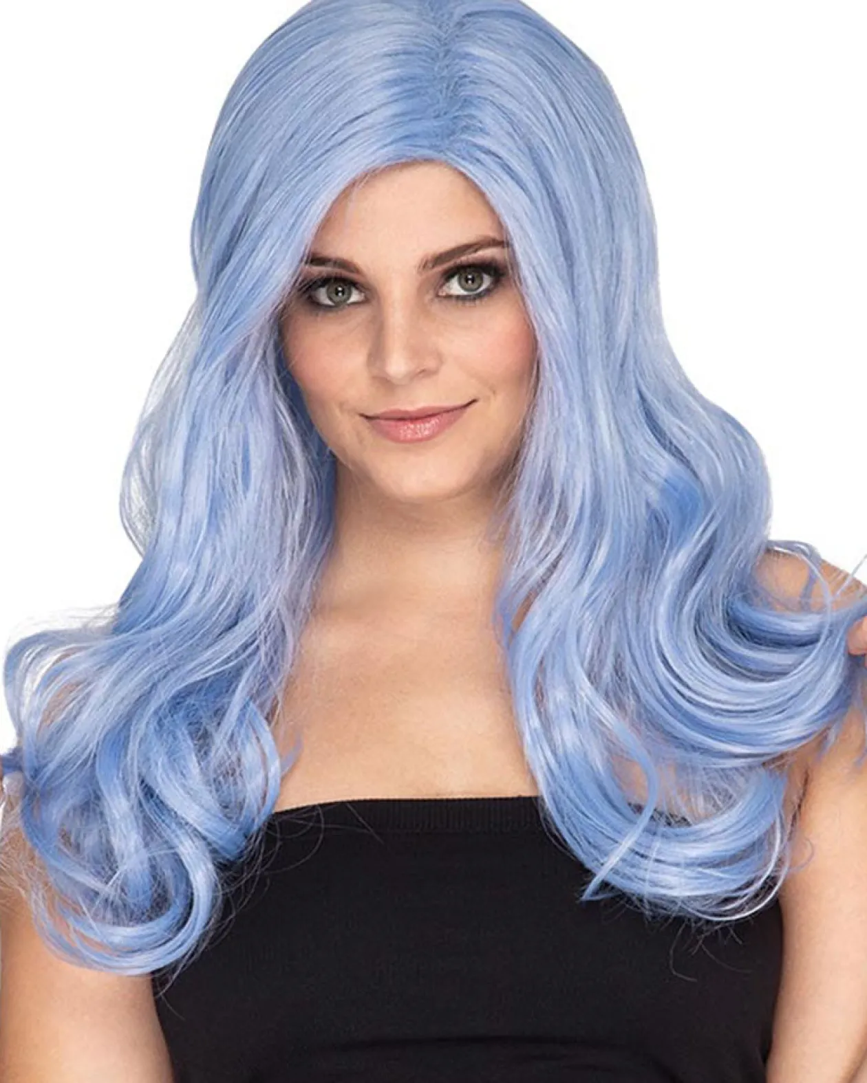 * Glamour Deluxe Bubblegum Blue Long Wavy Wig Sale