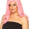 * Glamour Deluxe Musk Stick Pink Long Wavy Wig Best