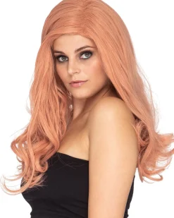 * Glamour Deluxe Peaches And Cream Pink Long Wavy Wig Fashion