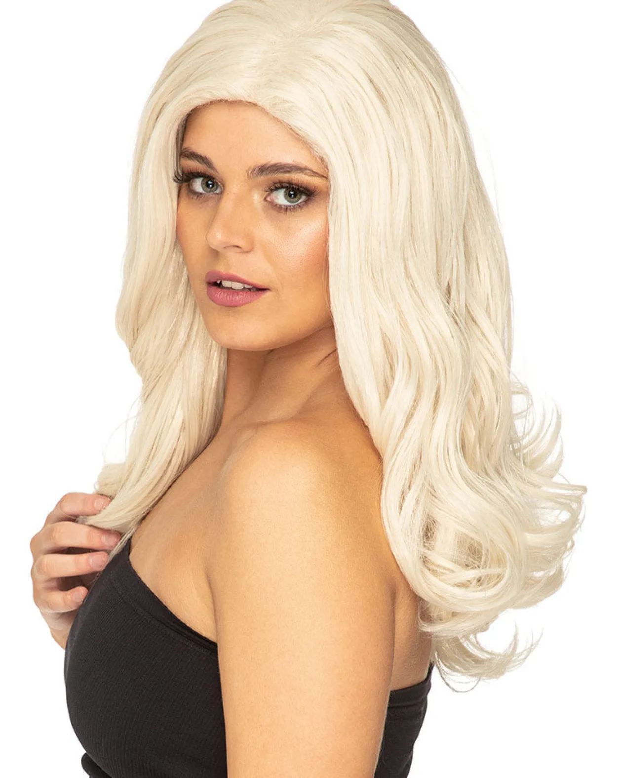 * Glamour Deluxe Platinum Blonde Long Wavy Wig Clearance