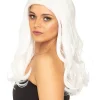 * Glamour Deluxe White Long Wavy Wig Cheap