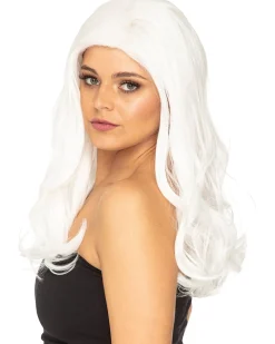 * Glamour Deluxe White Long Wavy Wig Cheap