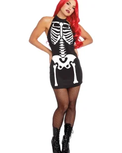 Dreamgirl International Glow In The Dark Skeleton Dress Womens Costume Cheap
