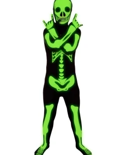 Morph Costumes Glow Skeleton Morphsuit Kids Costume Hot