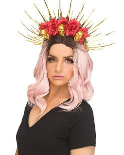 Fun World Gold And Red Skull Rose Crown Sale