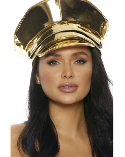 Forplay Gold Metallic Cop Hat Cheap