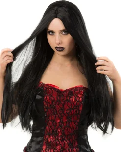 * Gothic Deluxe Black Long Wig Discount