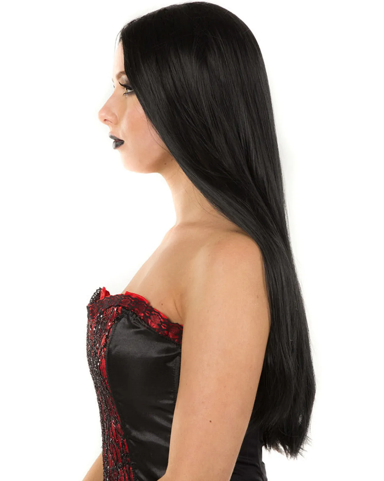 * Gothic Deluxe Black Long Wig Discount