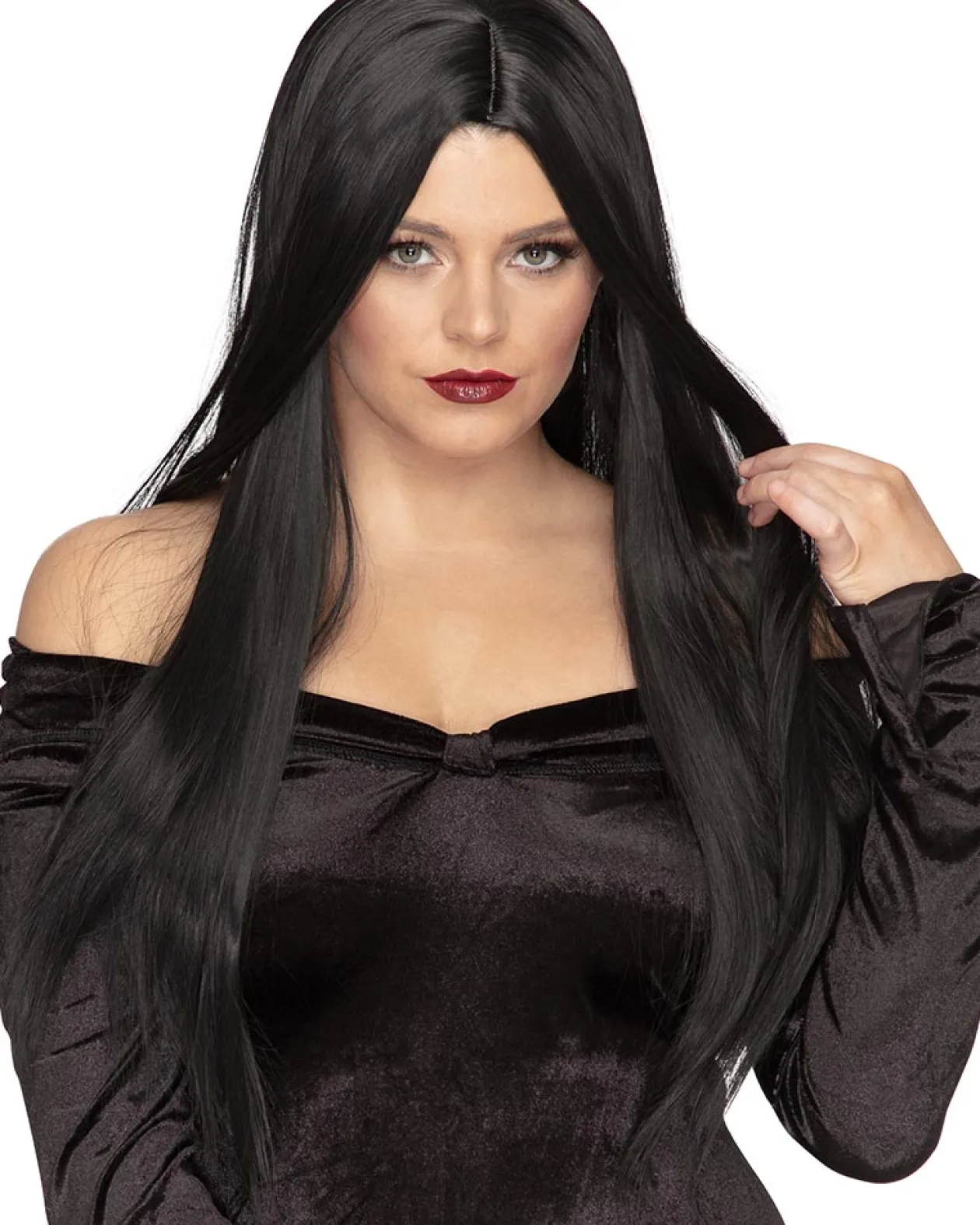 * Gothic Deluxe Black Long Wig Discount