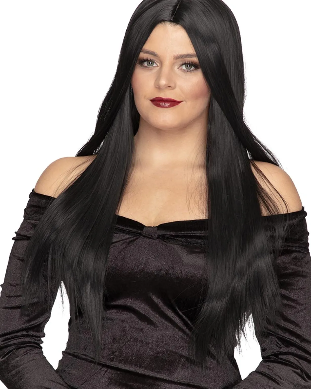 * Gothic Deluxe Black Long Wig Discount