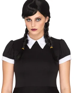 * Gothic Girl Deluxe Plaited Black Wig Shop