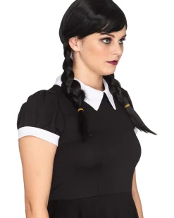 * Gothic Girl Deluxe Plaited Black Wig Shop