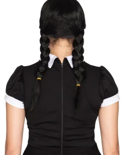 * Gothic Girl Deluxe Plaited Black Wig Shop