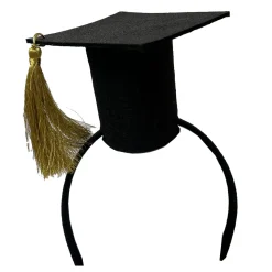 Amscan Graduation Black And Gold Fabric Mortarboard Headband Cheap