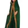 Tomfoolery Green Faux Fur Trim Cape Fashion