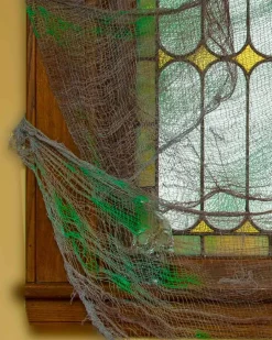 Rubies Grey And Green Gauze Drape Curtain 2.4M Outlet