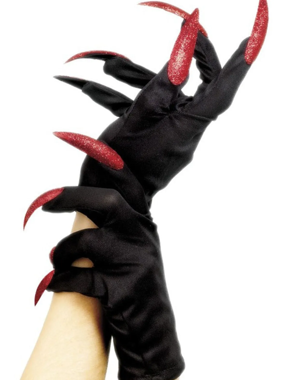 Smiffys Halloween Gloves With Red Glitter Nails Cheap