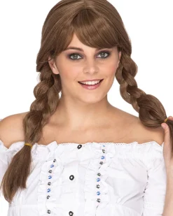 * Heidi Deluxe Plaited Brunette Wig Cheap