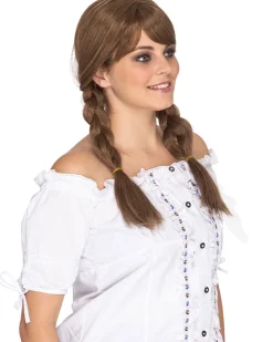 * Heidi Deluxe Plaited Brunette Wig Cheap