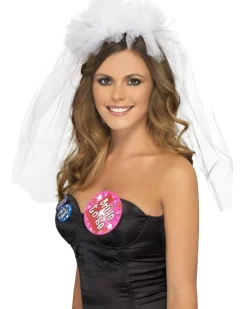 Smiffys Hens Night Veil Headband Hot