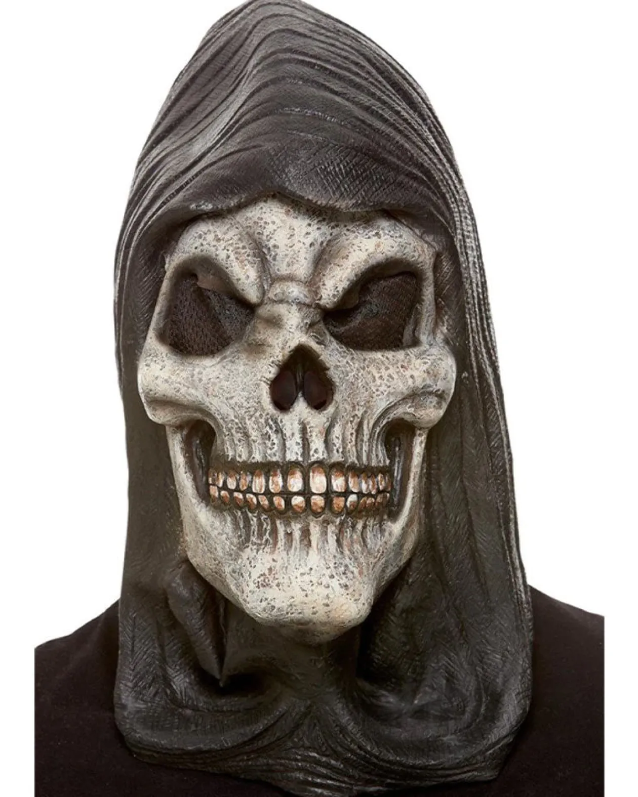 Smiffys Hooded Skeleton Reaper Latex Mask Clearance