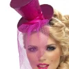 Smiffys Hot Pink Mini Top Hat On Headband Clearance