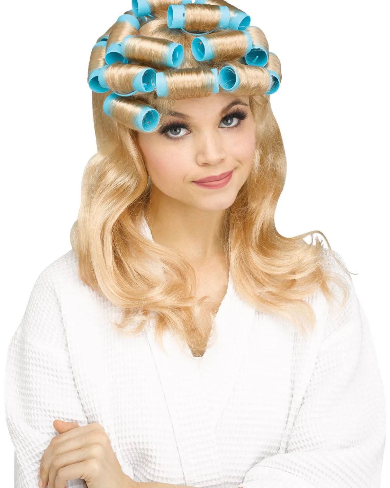 Fun World Housewife Curlers Blonde Wig Cheap