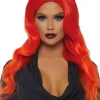 Leg Avenue Jessica Orange Ombre Long Wavy Wig Cheap