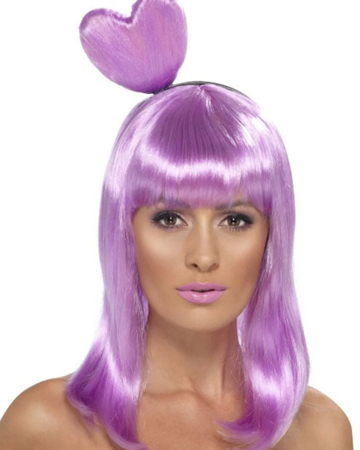 Smiffys Katy Candy Queen Lilac Wig With Heart Headband Cheap