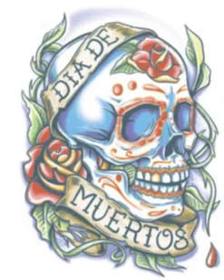 Tinsley Transfers La Rosa Day Of The Dead Temporary Tattoo New