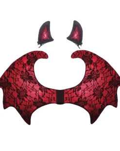 Sweidas Lace Devil Wings And Horn Set New