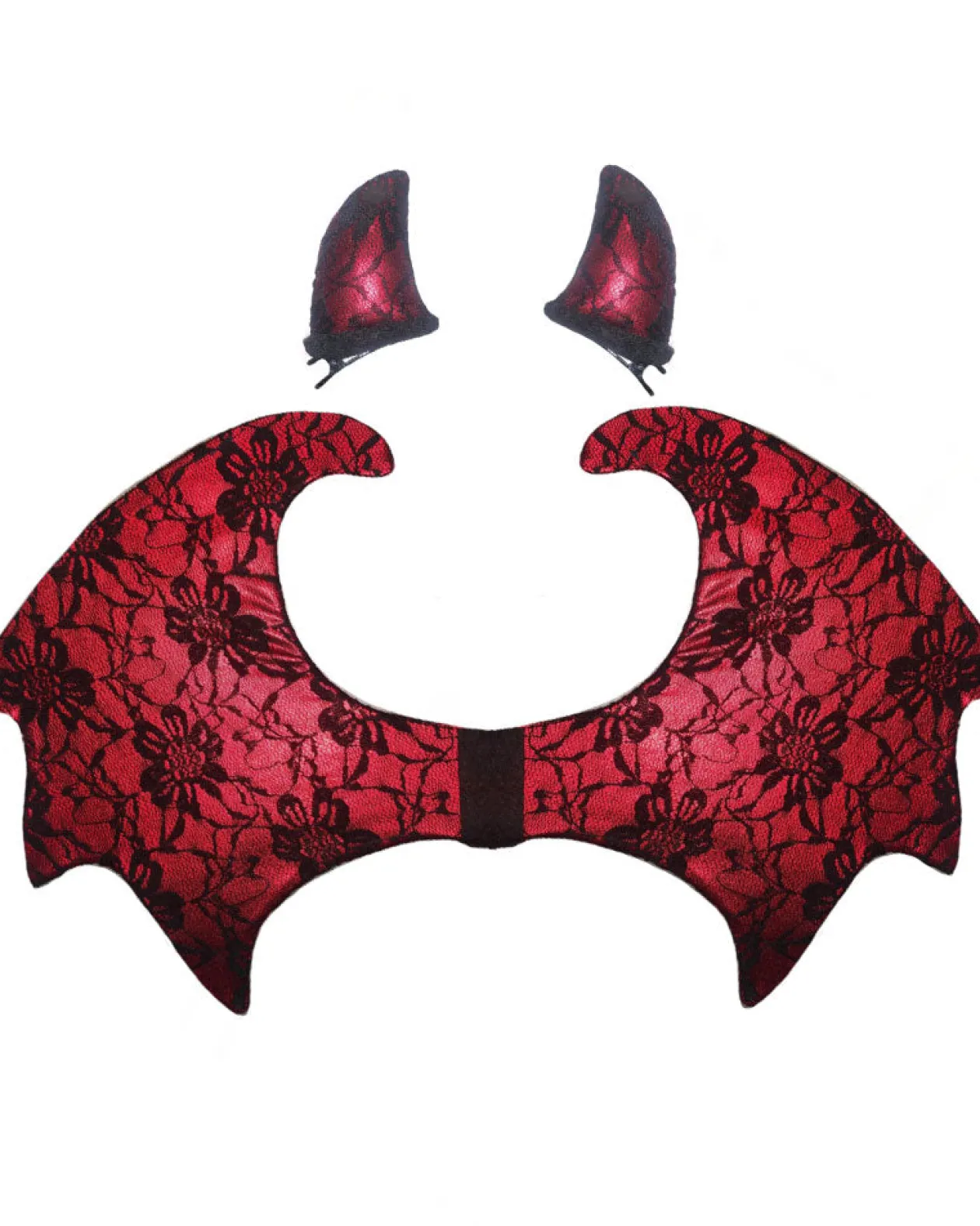 Sweidas Lace Devil Wings And Horn Set New