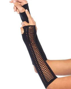 Leg Avenue Lace Up Fingerless Gloves Outlet