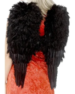 Smiffys Large Black Feather Angel Wings 60Cm New