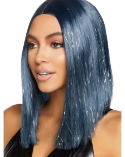 Leg Avenue Long Midnight Blue Tinsel Bob Wig Clearance