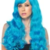 Leg Avenue Long Wavy Neon Blue Wig Shop
